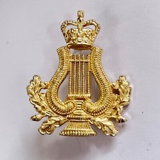 Queen's Crown British Army Musician's Trade Badge with Brass Plate and Split Pin