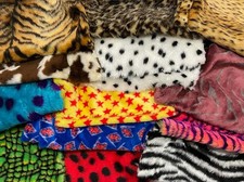 Assorted Designs & Animals Faux Fur Fabric Material Waste Offcuts 1KG