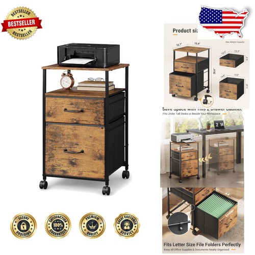 Rustic brown drawer mobile - rustic, 2-drawer