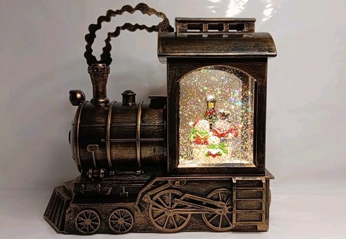 Snowman musical train glitter - train,