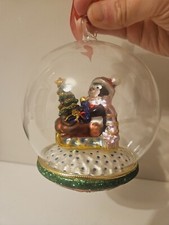 Kirkland Christmas Large Glass Bauble Ornament Penguin Boxed Bauble Vgc Xmas