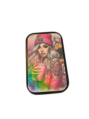 Tobacco tin 1oz hinged - tobacco,