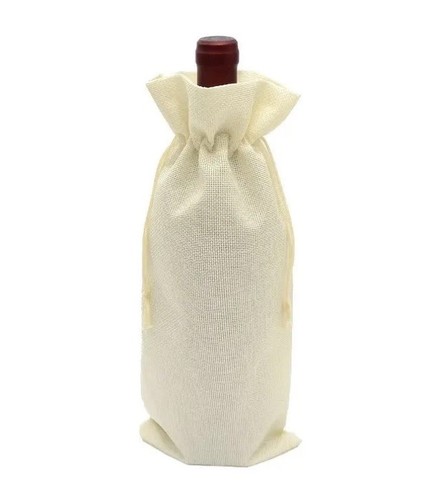Drawstring jute burlap - drawstring, wine