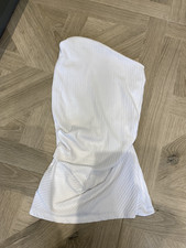 *ZARA* white sleeveless asymmetric ribbed top and trousers, size M