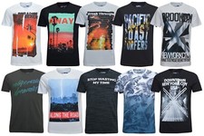 Mens Short Sleeve T-shirts 100% Cotton 19 Designs Printed Crew Neck Top XS-6XL