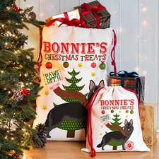 Alsatian Christmas Sack Personalised Dog German Shepherd Santa Bag Puppy CDS05Z