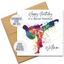Martial Arts Card, Personalised with Any Text, Birthday, Grading, Taekwondo Judo