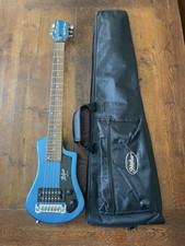 Hofner Shorty Contemporary Series S Electric Mini Guitar Blue & Case / Holder