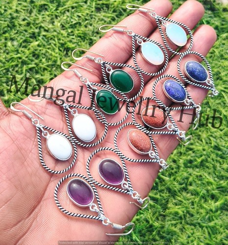 Opal mix gemstone earrings - opal, &