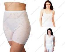 Ladies/Women 100% Cotton Underwear French Neck Spencer  Vest Lace& Plain UK Made