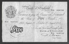 White fiver banknote s - white,