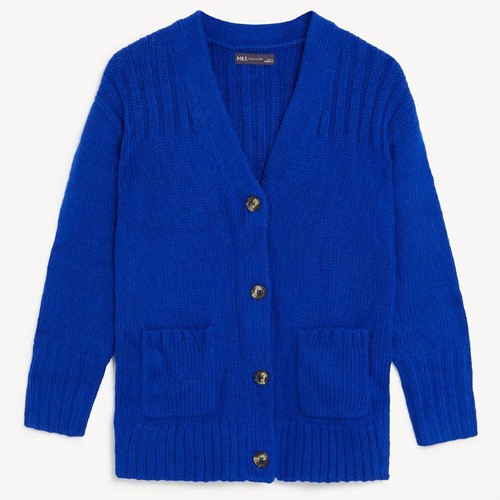 Ladies ribbed v neck - m&s,