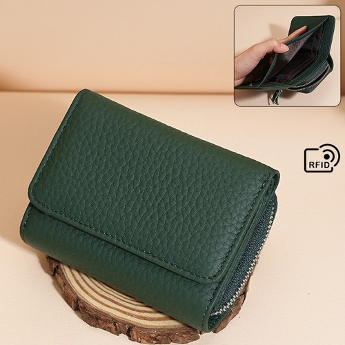 Women genuine leather trifold - genuine,
