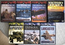 WW2 job lot DVDs, History of WW2 1-3, Victory at Sea, Lancaster, Dunkirk & D-Day