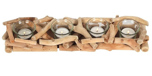 Natural driftwood tealight - natural,