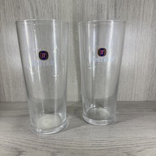 Fosters Pint Glasses Logo & Map Design Pub Bar Mancave Rare Tableware 