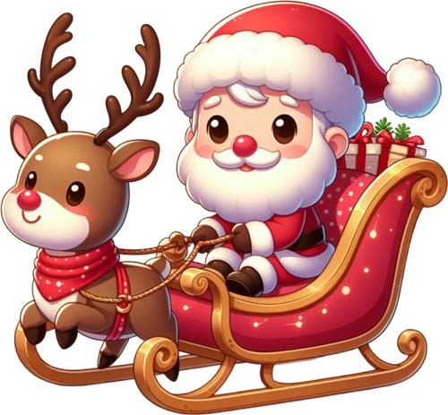Christmas santa reindeer - christmas,