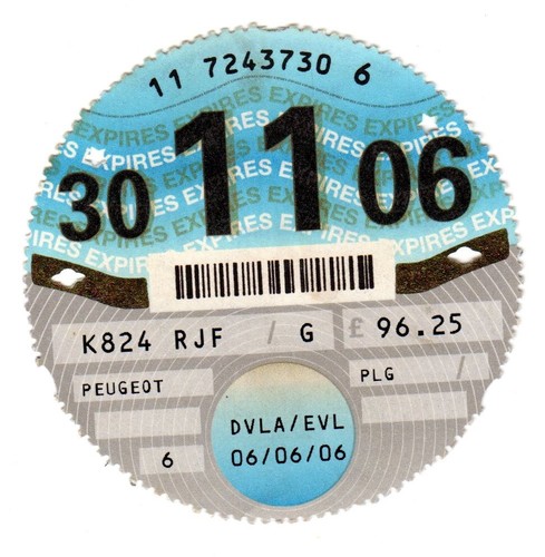 Old road tax disc 11 - road,