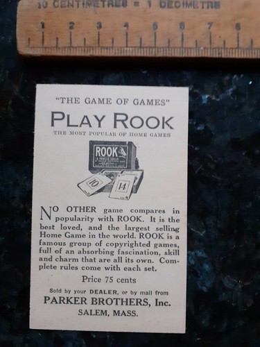Vintage card game advertsing