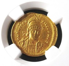 Theodosius II, Eastern Roman Empire (AD 402-450). AV solidus NGC Choice VF