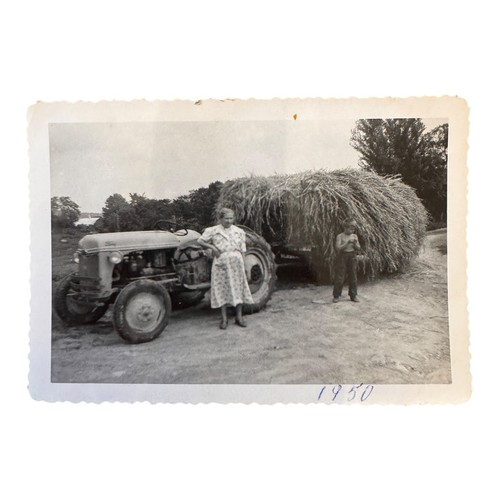1950 farm tractor hay load - tractor,