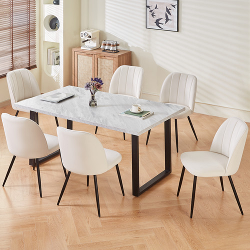 Marble effect table and velvet - marble,