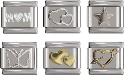 6pc bundle italian charms - italian,