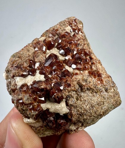 Natural red garnet crystal - natural,