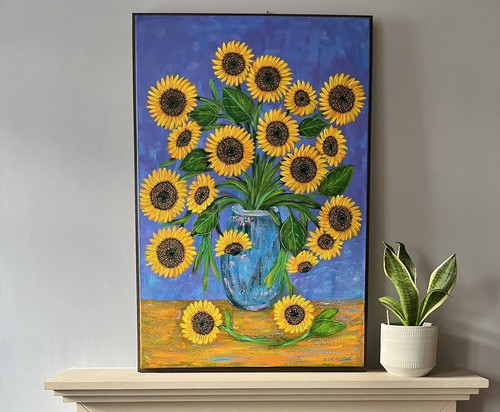 Sunflower painting original - ,