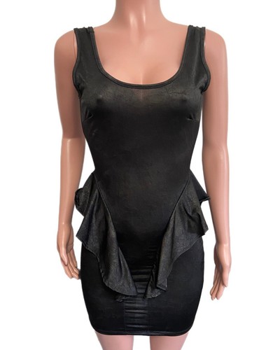 Y2k black minimalist open - black, back