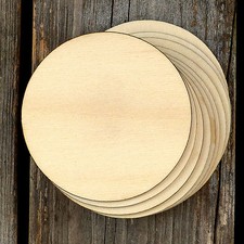 10x Wooden Plain Round Circles