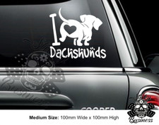 Dachshund Daschund sticker funny wiener dog puppy car wall kennel 19 COLOURS!
