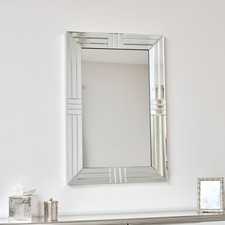 Large Frameless Bevelled Rectangular Wall Mirror 60cm x 90cm