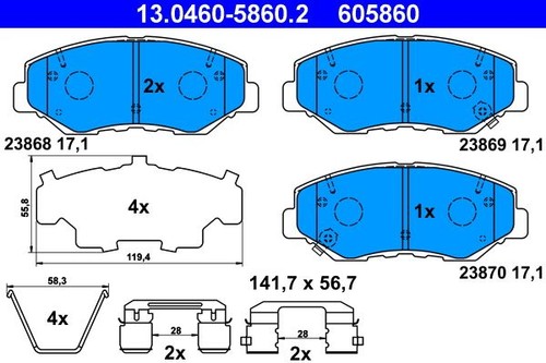 Brake pad set - set, for