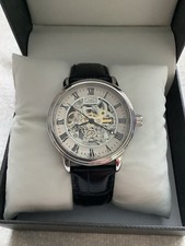 Rotary Automatic Unisex Skeleton Watch GS00308/21 Stainless Steel Leather Strap