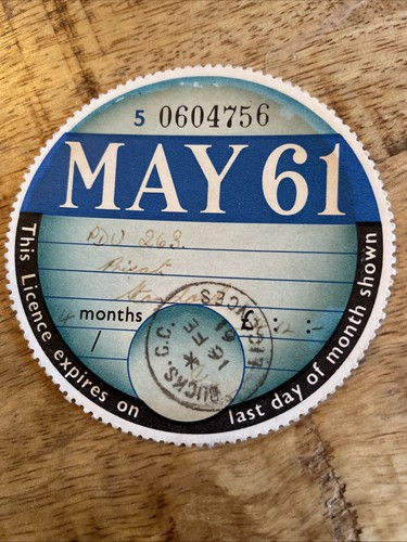 Vintage old tax disc may - vintage,