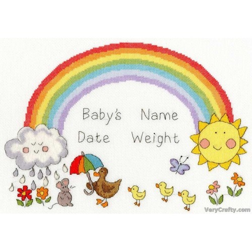 Rainbow baby birth sampler - rainbow,