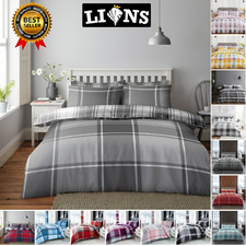 Reversible Duvet Quilt Cover Bedding Set With Pillowcase Single Double King Size