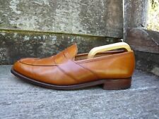 JOSEPH CHEANEY LOAFERS SHOES FULL SADDLE BROWN TAN LEATHER UK9.5 MENS EXC COND