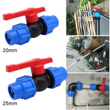 HDPE Stopcock Stop Tap Compression Ends Fitting Water Pipe 20mm 25mm Blue
