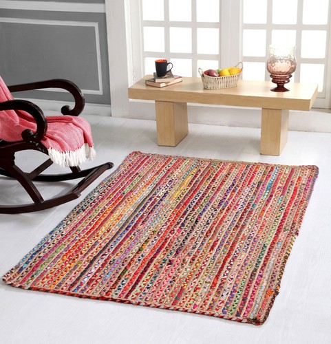Striped rug jute - rug, rugs