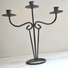 Grey Metal 3 Candle Stick