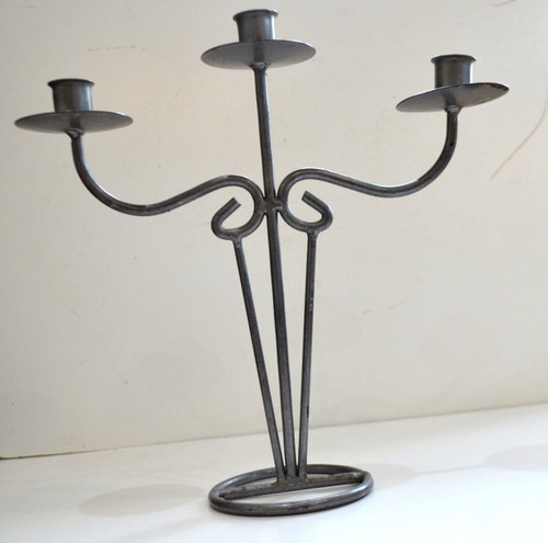 Grey metal candle stick - grey, 3