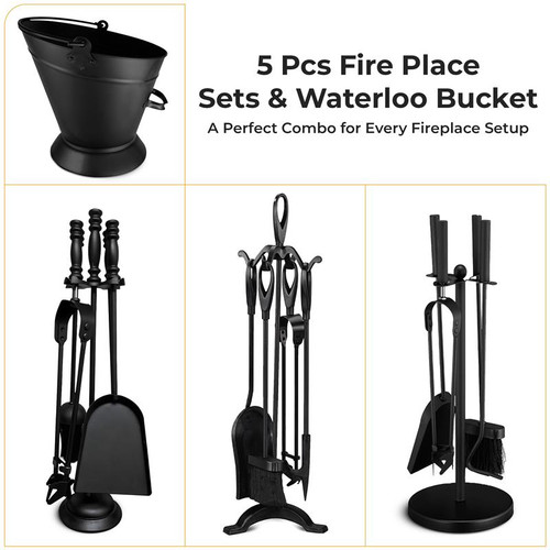 5pc black cast - cast, iron