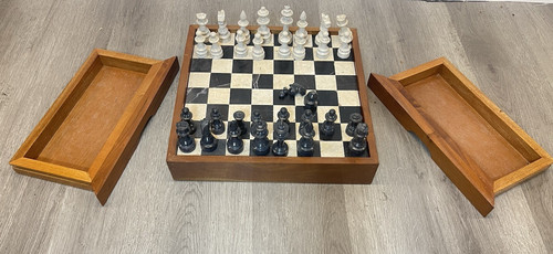 Vintage marble chess - vintage, set