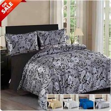 3 PCS Duvet Cover Set King Size Luxury Reversible Quilt Cover Bedding Set Double