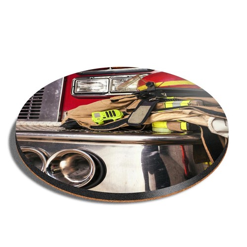 Round mdf coaster fireman - coaster,