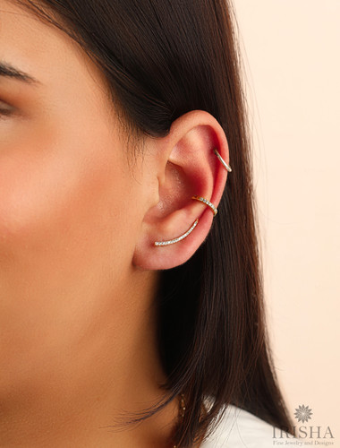 14k gold multi stone - 14k, ear