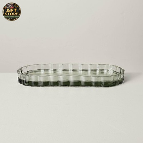 Fluted glass bathroom tray - fluted,