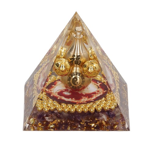 Crystal pyramid hand crafted - hand,